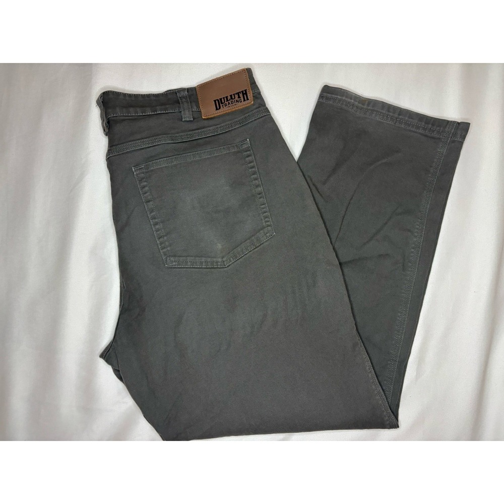 Duluth Trading Company Flex Fire Hose Gray Canvas Workwear Pants 36x28 Stretch